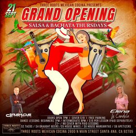 Grand Opening Salsa & Bachata TRURSDAYS