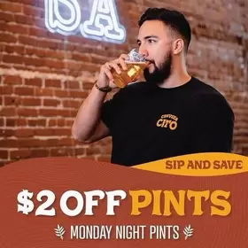 $2 Off Monday Night Pints